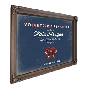 Personalized Volunteer Firefighter Sign, Answering the Call, Denim Americana, image 7
