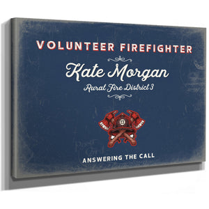Personalized Volunteer Firefighter Sign, Answering the Call, Denim Americana, image 8