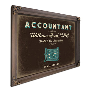 Personalized Accountant Sign, It All Adds Up, Espresso & Turquoise, image 7
