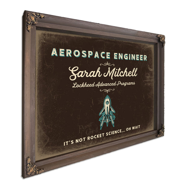 Personalized Aerospace Engineer Sign, It's Not Rocket Science... Oh Wait, Espresso & Turquoise, image 7