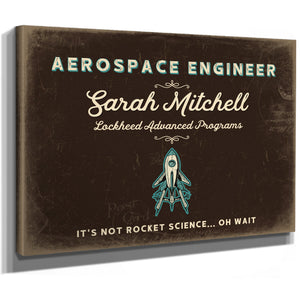 Personalized Aerospace Engineer Sign, It's Not Rocket Science... Oh Wait, Espresso & Turquoise, image 8