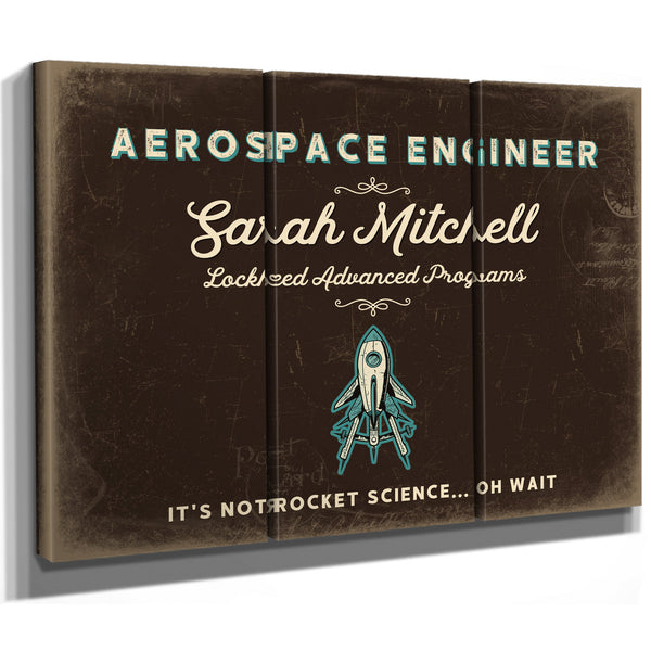 Personalized Aerospace Engineer Sign, It's Not Rocket Science... Oh Wait, Espresso & Turquoise, image 14