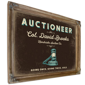 Personalized Auctioneer Sign, Going Once, Going Twice, Sold, Espresso & Turquoise, image 6