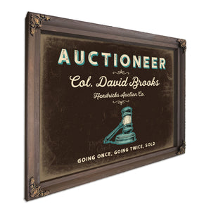 Personalized Auctioneer Sign, Going Once, Going Twice, Sold, Espresso & Turquoise, image 7