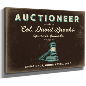 Personalized Auctioneer Sign, Going Once, Going Twice, Sold, Espresso & Turquoise, image 8