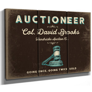 Personalized Auctioneer Sign, Going Once, Going Twice, Sold, Espresso & Turquoise, image 14