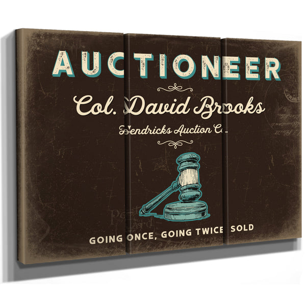 Personalized Auctioneer Sign, Going Once, Going Twice, Sold, Espresso & Turquoise, image 14