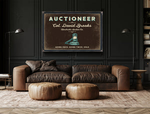 Personalized Auctioneer Sign, Going Once, Going Twice, Sold, Espresso & Turquoise, image 17