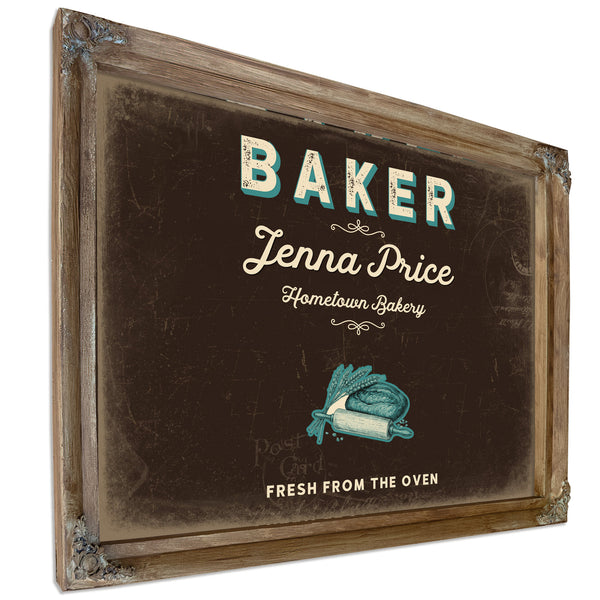 Personalized Baker Sign, Fresh From the Oven, Espresso & Turquoise, image 6