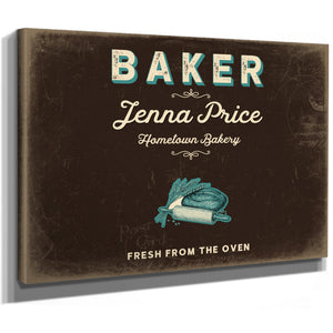 Personalized Baker Sign, Fresh From the Oven, Espresso & Turquoise, image 8