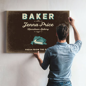 Personalized Baker Sign, Fresh From the Oven, Espresso & Turquoise, image 9