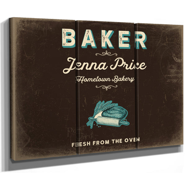 Personalized Baker Sign, Fresh From the Oven, Espresso & Turquoise, image 14