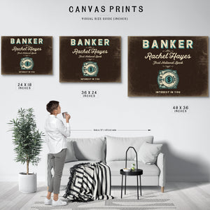 Personalized Banker Sign, Interest in You, Espresso & Turquoise, image 10