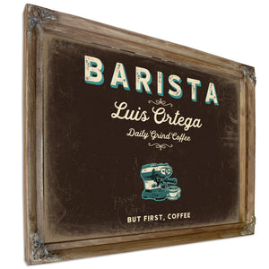 Personalized Barista Sign, But First, Coffee, Espresso & Turquoise, image 6