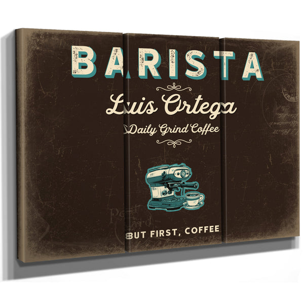 Personalized Barista Sign, But First, Coffee, Espresso & Turquoise, image 14