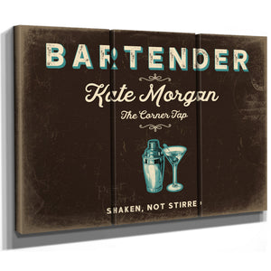 Personalized Bartender Sign, Shaken, Not Stirred, Espresso & Turquoise, image 14