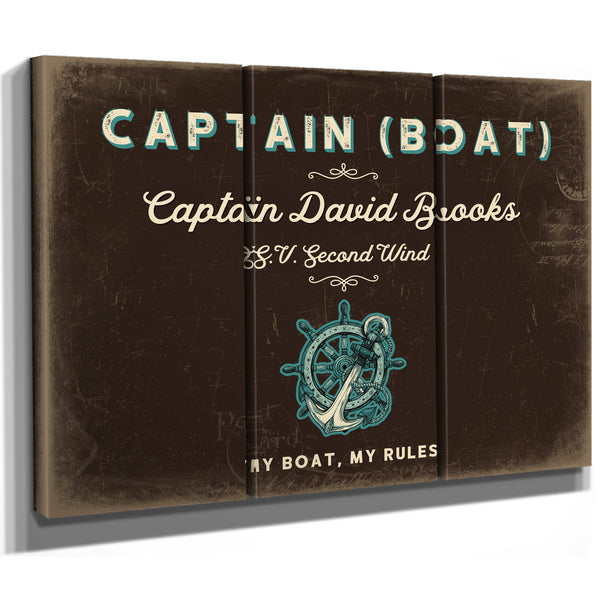Personalized Boat Captain Sign, My Boat, My Rules, Espresso & Turquoise, image 14