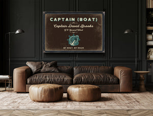 Personalized Boat Captain Sign, My Boat, My Rules, Espresso & Turquoise, image 17