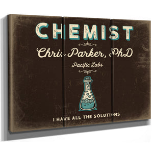 Personalized Chemist Sign, I Have All the Solutions, Espresso & Turquoise, image 14