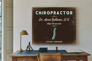 Personalized Chiropractor Sign, I've Got Your Back, Espresso & Turquoise, image 2