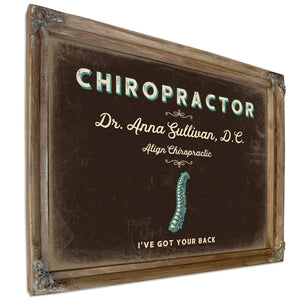Personalized Chiropractor Sign, I've Got Your Back, Espresso & Turquoise, image 6
