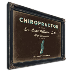 Personalized Chiropractor Sign, I've Got Your Back, Espresso & Turquoise, image 1