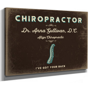 Personalized Chiropractor Sign, I've Got Your Back, Espresso & Turquoise, image 8