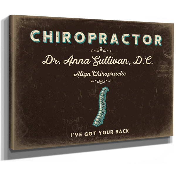 Personalized Chiropractor Sign, I've Got Your Back, Espresso & Turquoise, image 8