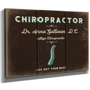 Personalized Chiropractor Sign, I've Got Your Back, Espresso & Turquoise, image 14