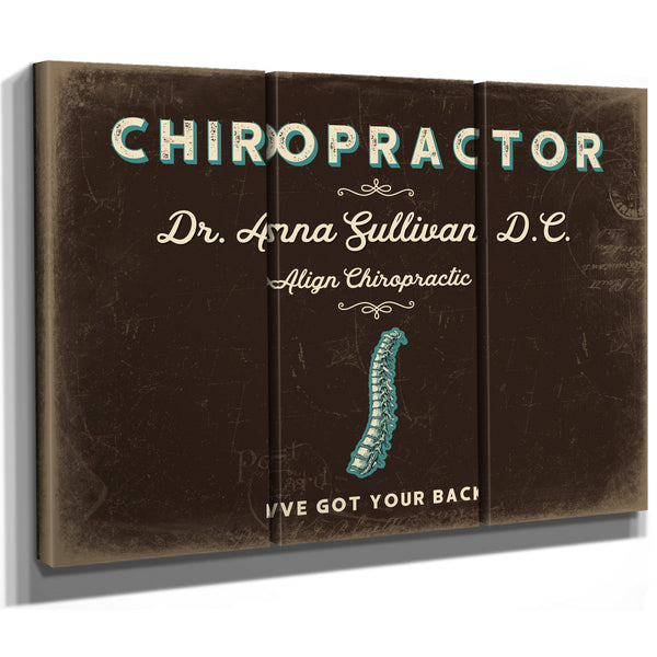 Personalized Chiropractor Sign, I've Got Your Back, Espresso & Turquoise, image 14