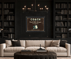 Personalized Coach Sign, Leave It All on the Field, Espresso & Turquoise, image 16