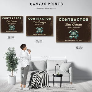 Personalized Contractor Sign, Measure Twice, Cut Once, Espresso & Turquoise, image 10
