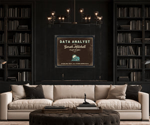 Personalized Data Analyst Sign, In God We Trust, All Others Bring Data, Espresso & Turquoise, image 16