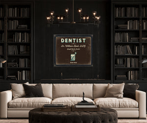 Personalized Dentist Sign, Open Wide, Espresso & Turquoise, image 16