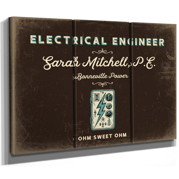 Personalized Electrical Engineer Sign, Ohm Sweet Ohm, Espresso & Turquoise, image 14