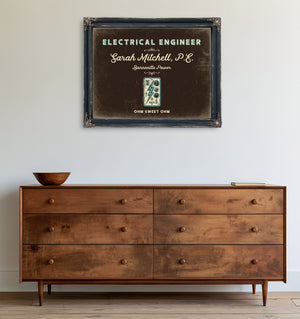 Personalized Electrical Engineer Sign, Ohm Sweet Ohm, Espresso & Turquoise, image 19