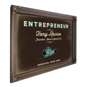 Personalized Entrepreneur Sign, Dream Big, Work Hard, Espresso & Turquoise, image 7
