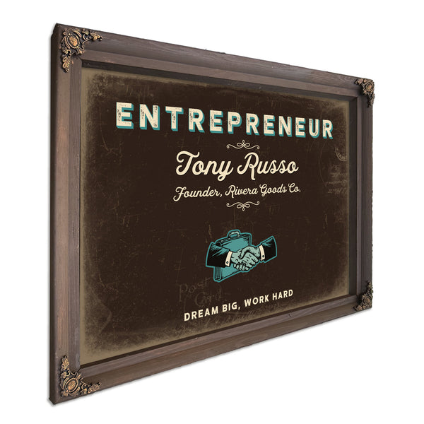 Personalized Entrepreneur Sign, Dream Big, Work Hard, Espresso & Turquoise, image 7