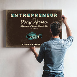 Personalized Entrepreneur Sign, Dream Big, Work Hard, Espresso & Turquoise, image 9