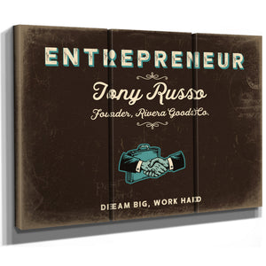 Personalized Entrepreneur Sign, Dream Big, Work Hard, Espresso & Turquoise, image 14