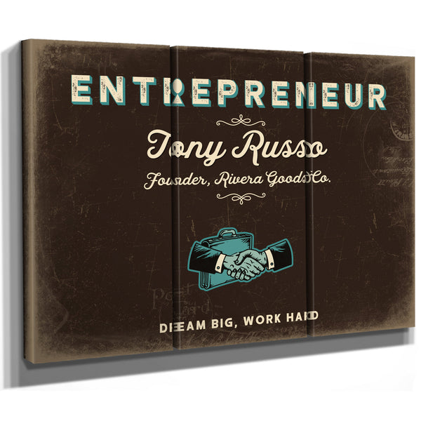 Personalized Entrepreneur Sign, Dream Big, Work Hard, Espresso & Turquoise, image 14
