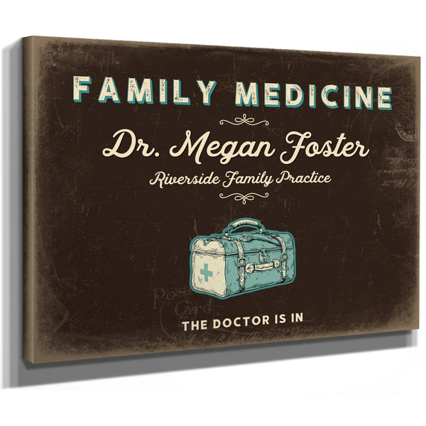 Personalized Family Medicine Sign, The Doctor Is In, Espresso & Turquoise, image 8