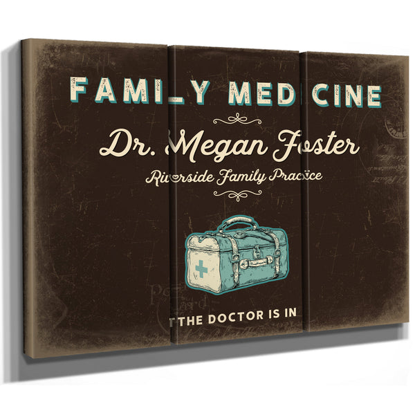 Personalized Family Medicine Sign, The Doctor Is In, Espresso & Turquoise, image 14