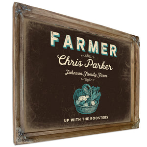 Personalized Farmer Sign, Up With the Roosters, Espresso & Turquoise, image 6