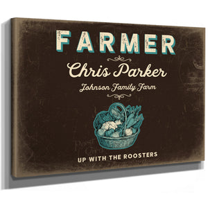 Personalized Farmer Sign, Up With the Roosters, Espresso & Turquoise, image 8