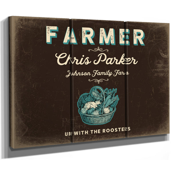 Personalized Farmer Sign, Up With the Roosters, Espresso & Turquoise, image 14