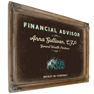Personalized Financial Advisor Sign, Invest in Yourself, Espresso & Turquoise, image 6