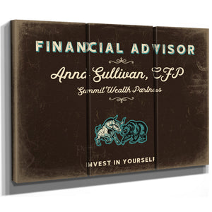 Personalized Financial Advisor Sign, Invest in Yourself, Espresso & Turquoise, image 14