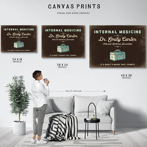Personalized Internal Medicine Sign, It's What's Inside That Counts, Espresso & Turquoise, image 10