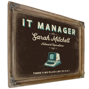 Personalized IT Manager Sign, There's No Place Like 127.0.0.1, Espresso & Turquoise, image 6